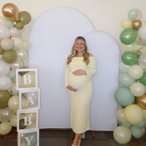 Yellow Knit Maternity Dress